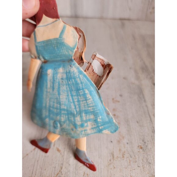 Vintage metal Dorothy wizard of Oz ornament Xmas basket - Picture 7 of 7